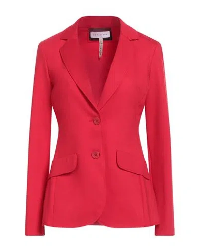 Caractere Caractère Èssential Woman Blazer Red Size 14 Viscose, Polyamide, Elastane