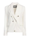 Caractere Caractère Èssential Woman Blazer White Size 10 Viscose, Polyamide, Elastane In White