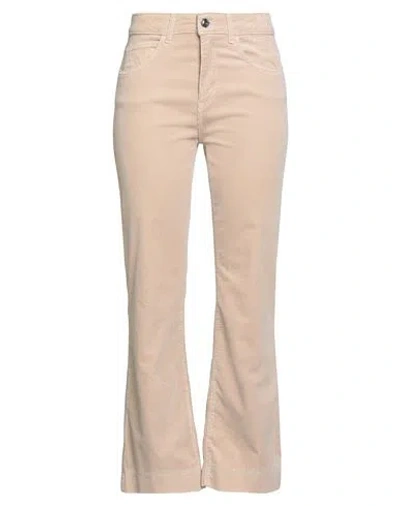 CARACTERE CARACTÈRE ÈSSENTIAL WOMAN PANTS BEIGE SIZE 32 COTTON, MODAL, ELASTANE
