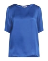 Caractere Caractère Èssential Woman Top Blue Size 10 Acetate, Silk In Blue