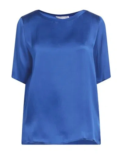 Caractere Caractère Èssential Woman Top Blue Size 10 Acetate, Silk