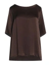 Caractere Caractère Èssential Woman Top Dark Brown Size 12 Acetate, Silk