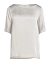 Caractere Caractère Èssential Woman Top Light Grey Size 8 Acetate, Silk In Gray