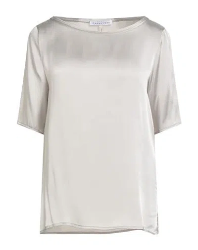 Caractere Caractère Èssential Woman Top Light Grey Size 8 Acetate, Silk In Gray