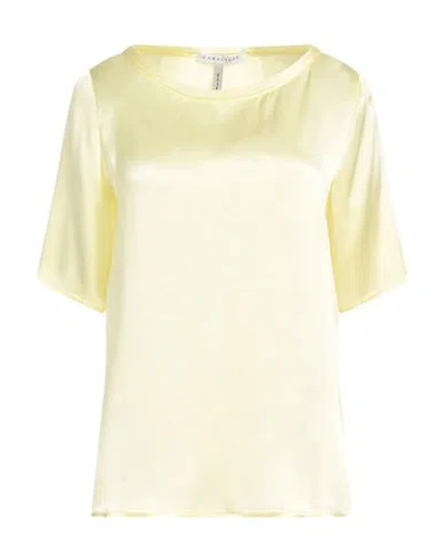 Caractere Caractère Èssential Woman Top Pastel Yellow Size 10 Acetate, Silk