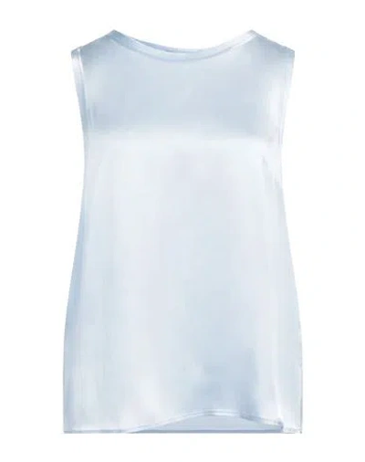Caractere Caractère Èssential Woman Top Sky Blue Size 10 Acetate, Silk