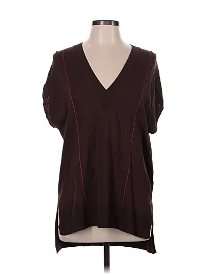 Caractere Short Sleeve Blouse In Burgundy