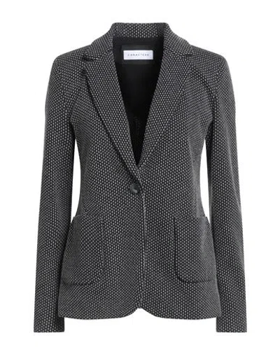 Caractere Caractère Woman Blazer Black Size 10 Cotton, Polyester, Elastane