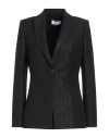 Caractere Caractère Woman Blazer Black Size 14 Cotton, Polyamide, Polyester, Elastane In Black