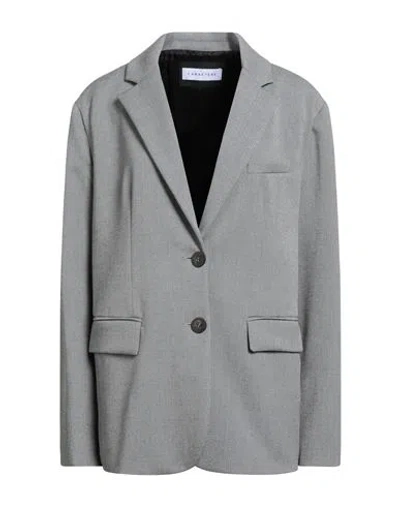 Caractere Caractère Woman Blazer Black Size 6 Polyester, Viscose, Elastane In Gray