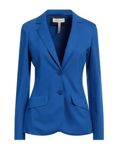 Caractere Caractère Woman Blazer Bright Blue Size 12 Viscose, Polyamide, Elastane