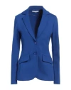 Caractere Caractère Woman Blazer Bright Blue Size 12 Viscose, Polyamide, Elastane In Blue