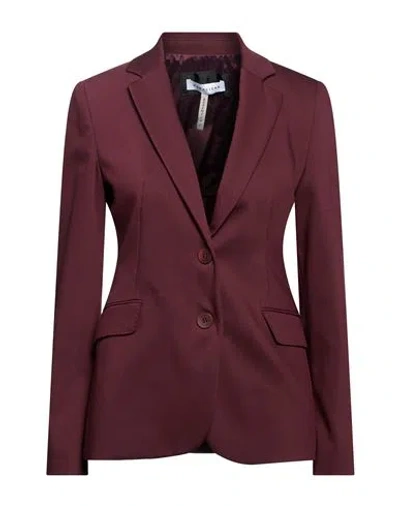 Caractere Caractère Woman Blazer Burgundy Size 12 Cotton, Polyamide, Elastane In Red