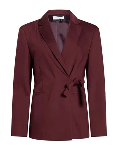 Caractere Caractère Woman Blazer Burgundy Size 2 Cotton, Polyamide, Elastane In Red
