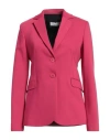 Caractere Caractère Woman Blazer Fuchsia Size 8 Cotton, Polyester, Elastane In Pink