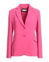 Caractere Caractère Woman Blazer Fuchsia Size 8 Polyester In Pink