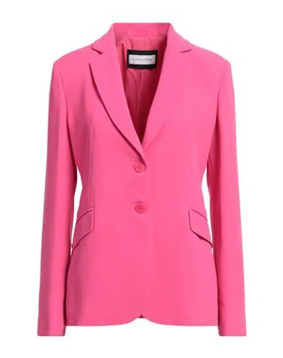 Caractere Caractère Woman Blazer Fuchsia Size 8 Polyester In Pink