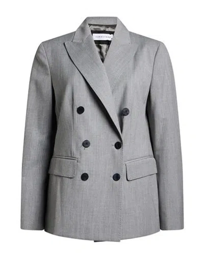 Caractere Caractère Woman Blazer Grey Size 8 Polyester, Wool, Viscose, Elastane In Gray