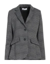 Caractere Caractère Woman Blazer Lead Size 8 Polyester, Metallic Fiber, Elastane In Grey
