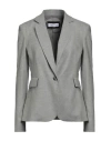 Caractere Caractère Woman Blazer Light Grey Size 10 Virgin Wool, Polyester, Viscose, Elastane
