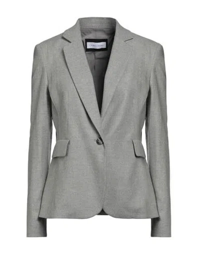 Caractere Caractère Woman Blazer Light Grey Size 10 Virgin Wool, Polyester, Viscose, Elastane