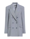 Caractere Caractère Woman Blazer Pastel Blue Size 8 Polyester, Viscose, Elastane In Gray