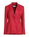 Caractere Caractère Woman Blazer Red Size 10 Polyester, Viscose, Elastane In Red