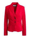 Caractere Caractère Woman Blazer Red Size 14 Cotton, Elastane In Red
