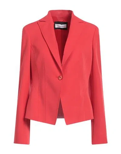 Caractere Caractère Woman Blazer Red Size 8 Polyester, Elastane