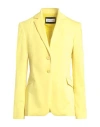 Caractere Caractère Woman Blazer Yellow Size 4 Cotton, Polyester, Elastane
