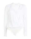 Caractere Caractère Woman Bodysuit White Size 12 Viscose, Polyamide, Elastane