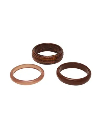 Caractere Caractère Woman Bracelet Tan Size - Resin, Acrylic, Metal In Brown