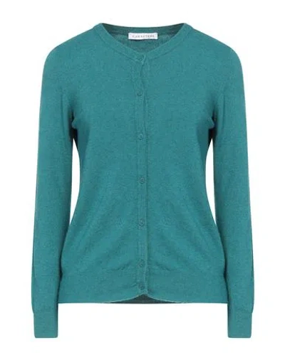 Caractere Caractère Woman Cardigan Deep Teal Size 1 Viscose, Polyester, Polyamide In Green