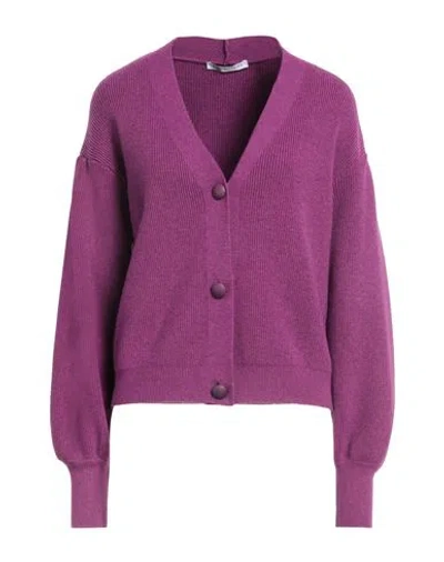 Caractere Caractère Woman Cardigan Mauve Size 2 Viscose, Polyester, Polyamide In Purple
