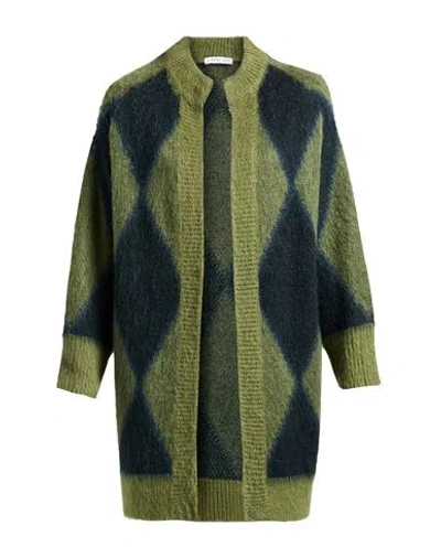 Caractere Caractère Woman Cardigan Military Green Size M Polyacrylic, Mohair Wool, Polyamide, Wool
