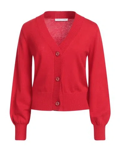Caractere Caractère Woman Cardigan Red Size S Acrylic, Polyamide, Viscose, Cashmere