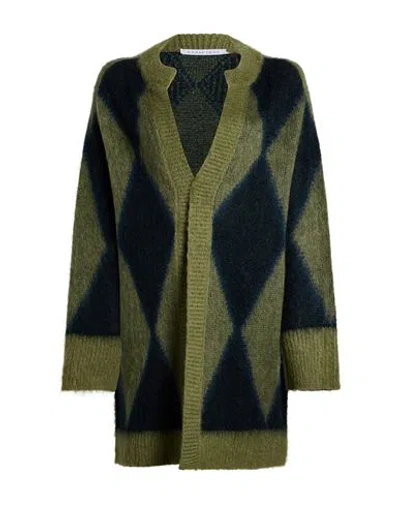Caractere Caractère Woman Cardigan Sage Green Size S Polyacrylic, Mohair Wool, Polyamide, Wool