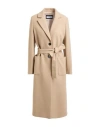 Caractere Caractère Woman Coat Beige Size 12 Virgin Wool, Polyamide In Neutral