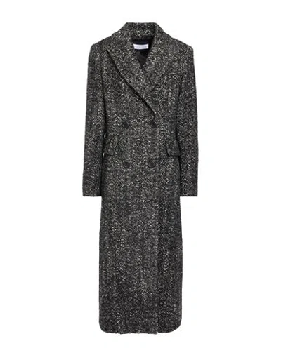Caractere Caractère Woman Coat Black Size 12 Virgin Wool, Polyester, Polyacrylic, Wool
