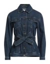 Caractere Caractère Woman Denim Outerwear Blue Size 12 Cotton In Blue