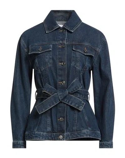 Caractere Caractère Woman Denim Outerwear Blue Size 12 Cotton