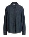 Caractere Caractère Woman Denim Shirt Blue Size 14 Cotton In Blue