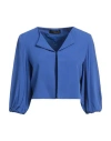 Caractere Caractère Woman Jacket Blue Size 14 Viscose, Polyester In Blue