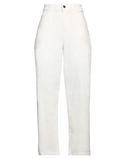 Caractere Caractère Woman Jeans Ivory Size 32 Cotton, Elastane In White