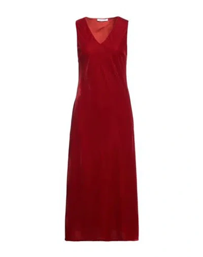Caractere Caractère Woman Maxi Dress Brick Size 4 Polyester In Red