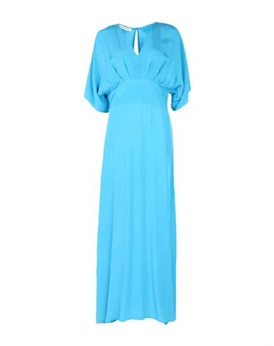 Caractere Caractère Woman Maxi Dress Turquoise Size 12 Polyester, Elastane, Viscose In Blue
