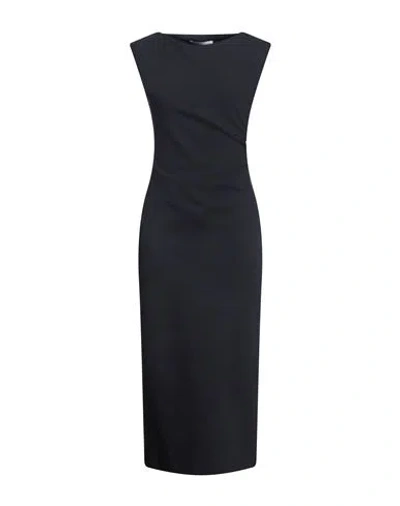 Caractere Caractère Woman Midi Dress Midnight Blue Size 10 Viscose, Polyamide, Elastane