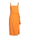 Caractere Caractère Woman Midi Dress Orange Size 14 Viscose, Polyester In Orange