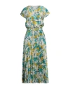 Caractere Caractère Woman Midi Dress Turquoise Size 12 Polyester In Blue