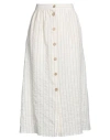 Caractere Caractère Woman Midi Skirt Ivory Size 12 Cotton, Viscose, Elastane In White